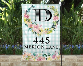 Custom Garden Flag, Personalized Yard Sign, Outdoor Decor, Address Sign, Welcome Garden Flag, First Home Gift - Choose your Colors