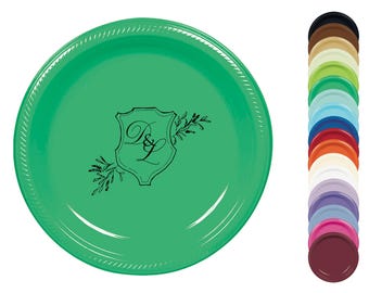 Personalized Plates, Disposable, Plastic, Monogrammed, Custom, Fiesta, Baby, Holiday, Thanksgiving, Christmas, Hanukkah, Wedding, Birthday