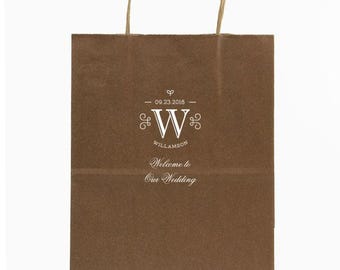 Foil Printed Gift Bags, Hotel Welcome Bags, Custom Wedding Favor Bags, Personalized Gift Bags, Out of Town Guests, Favor Bags 281