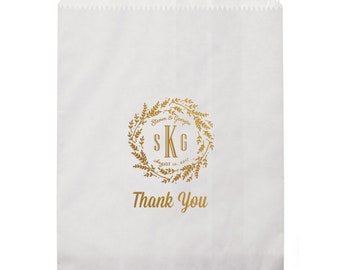 Personalized Printed Goodie Bags, Custom Printed Favor Bags, Personalized Candy Bar Bag, Personalized Favor Bags, Gold Printed Favor Bag 297