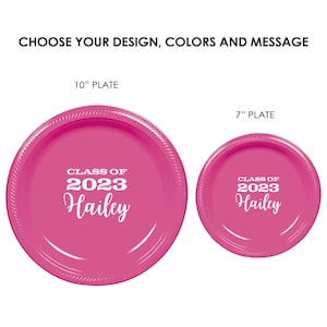 Personalized Graduation Party Plates - The Tassel was Worth the Hassle - 10 inch Dinner, Buffet, BBQ Custom Printed Paper or Plastic Plates