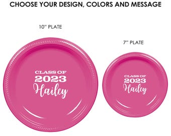 Personalized Graduation Party Plates - The Tassel was Worth the Hassle - 10 inch Dinner, Buffet, BBQ Custom Printed Paper or Plastic Plates