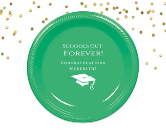 7" or 10"  Graduation Plates, Congrats Grad, Graduation Party, College Graduation, High School Graduation, Graduation Decor, Customized