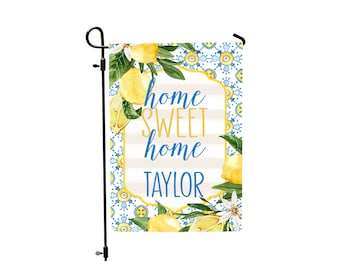 Home Sweet Home Lemons Garden Flag, Spring Garden Flag, Summer Garden Flag, Porch Decor, Entry Flag, Yard Decor, Housewarming Gift