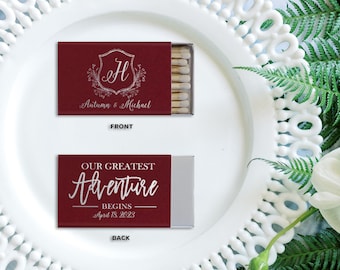 Last Name Wedding Matches, Personalized Wedding Matches, Custom Printed Matchboxes, Personalized Sparkler Matches, Custom Wedding Favors