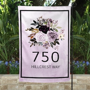 Address Garden Flag, Rustic garden flag, Street Address Flag, Custom yard marker, Monogram Flag, Flag with address, Last name flag