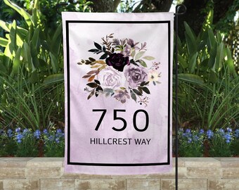 Address Garden Flag, Rustic garden flag, Street Address Flag, Custom yard marker, Monogram Flag, Flag with address, Last name flag