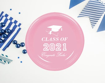 Custom Printed Graduation Plates, Personalized Printed Plates, Custom Monogram Plates, Class of 2025 Personalized Plates, Graduation Decor