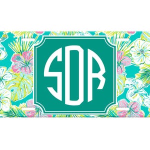 Personalized Preppy Front License Plate Car Tag for Women -Watercolor pattern  Lover