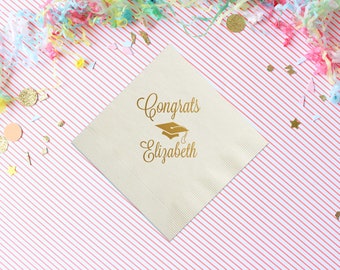 Personalized Graduation Napkins, High School Grad, College Graduate, Personalized Napkins, Grad Party Decor, Class of 2025, Class of 2025