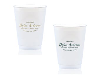 Graduation Party Cups Personalized Plastic Cups Class of 2025 Graduation Party Supplies Custom Printed Solo Cups Congrats Grad Stadium Cup