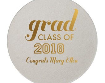 Graduation Coasters, Personalized Coasters, Custom Grad Coasters, Class of 2025, name coaster, Congrats Grad, Graduation Party, Coasters 222