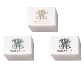 100x White Rectangle Paper Box | Wedding Christening Baptism Party Gold Foil Cake Slice Favor Gift Box | Business Logo Product Packaging Box