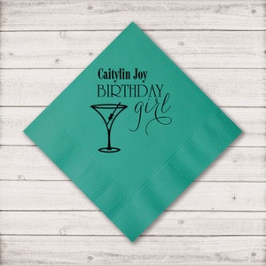 Birthday Girl Napkins & Guest Towels, Personalized Birthday Napkins, Custom Birthday Party, Cocktail Napkins, Happy Birthday 149