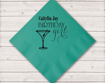 Birthday Girl Napkins & Guest Towels, Personalized Birthday Napkins, Custom Birthday Party, Cocktail Napkins, Happy Birthday 149