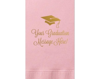 Graduation Napkins, Custom with name-message-colors, class of 2025, Graduation Party, lunch napkin, Dinner Napkins, Guest Towel, 221
