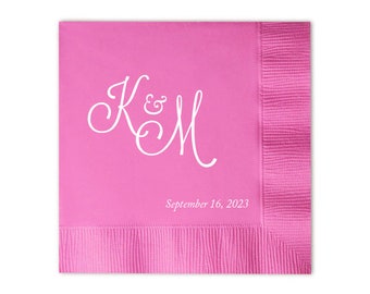 Fancy Monogram Dinner Napkins - tons of colors, Hand Towels, Custom Towels, Wedding Decor, Custom Wedding Gift, Bridal Shower Decoration