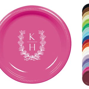 Personalized Plates, Disposable, Plastic, Monogrammed, Custom, Fiesta, Baby, Holiday, Thanksgiving, Christmas, Hanukkah, Wedding, Birthday