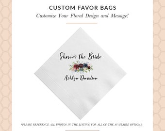 Personalized Napkins Bridal Shower From MISS to MRS Custom Printed Monogram Napkins Personalized Wedding Napkins