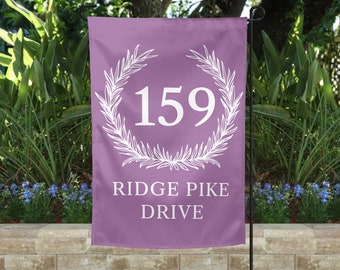 Personalized Address Garden Flag, Spring Garden Flag, Summer Garden Flag, Porch Decor, Entry Flag, Yard Decor, Housewarming Gift