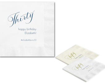 Full Color 3 Ply Beverage Napkins, Distinguished Year Digital Napkin - Beverage - Birthday Napkins - 30th Birthday - 40th Birthday