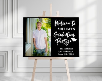 Photo Graduation Welcome Sign Template Graduation Decorations 2025 Grad Party Decor Printable Sign Poster Digital Editable