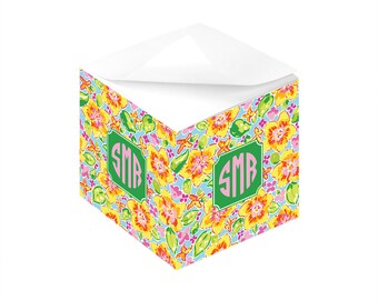 Personalized Sticky Note Cube - Preppy Design - Design Your Own - Mothers Day Gift - Teacher Gift - Personalized  Stationery