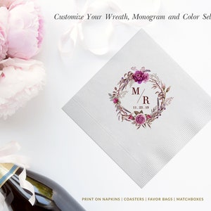 100+ Full Color Wedding Napkins Succulent Luncheon Napkins Rustic Beverage Napkins Custom Personalized Napkins Rustic Succulent Napkins