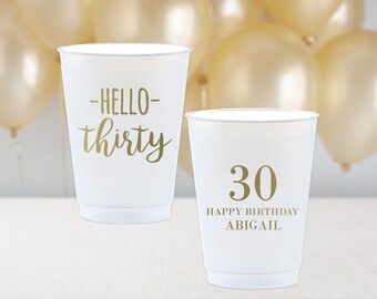 30th Birthday Cup, 30th Birthday Party, Cheers to 30 Years, Frosted Cups, Personalized Cups, Custom Cups, Birthday Decor, Happy Birthday