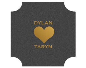 Custom Coaster, Wedding Coaster, Rustic Wedding, Floral Favors, Personalized Coaster, Bar Coaster, Custom Wedding Favors, heart Coaster 108