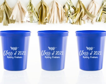Custom Graduation Cups, Class of 2024 Stadium Cups, Graduation Party Favors, Personalized Plastic Cups, Graduation Decorations 2024