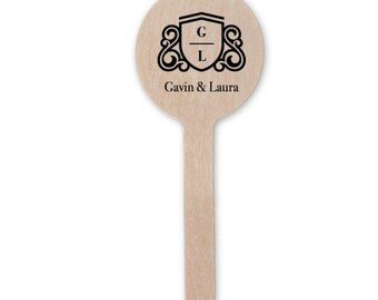 Personalized Wooden Stir Sticks, Single Initial Stir Sticks, Custom Drink Stirrers, Personalized Swizzle Sticks, Custom Barware, Stir  233