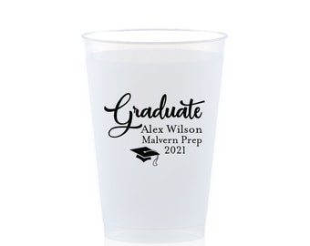 Graduation Cups, Custom Frost Flex Cups, Class of 2024, Congrats Grad, Graduation Party Decors, High School Graduation, College Graduation