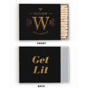 Wedding Matches, Cigar Bar Matches, Monogram Matchbox, Wedding Matchboxes, Custom Matches, Foil Matchboxes, Sparkler Matches, matchbox 298