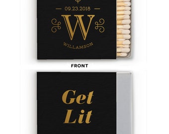 Wedding Matches, Cigar Bar Matches, Monogram Matchbox, Wedding Matchboxes, Custom Matches, Foil Matchboxes, Sparkler Matches, matchbox 298