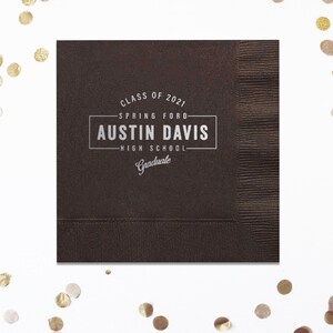 Graduation Party Napkins, Class of 2025 Decorations, High School Grad, College Graduate, Personalized Napkins, Beverage Napkins, Grad Decor