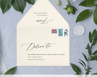 Envelope Address Printing Service - Digital Calligraphy - Color Envelope - Black Ink or White Ink Printing - Wedding Guest Address Printing