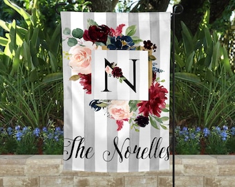 Garden Flag, Garden Flag Personalized, Monogrammed, Cottage Chic, Outdoor Decor, Custom Garden Flag, Personalized Gift