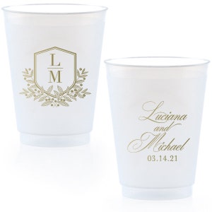 Customized Frosted Shatterproof Flex Cups, Personalized Wedding Favor Cups, Wedding Favors, Minimalistic Wedding, Modern Wedding