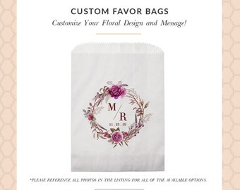 Wedding Favor Bags, Wedding Welcome Bags, Wedding Favors, Wedding Favor Bags for Candy, Personalized Wedding Favor Bag, Doughnut Favor Bags