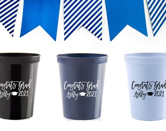 Graduation Party Cups, Graduation Favors, Graduation Party Ideas, Graduation Party Decorations, Class of 2024 Cups, Congrats Grad