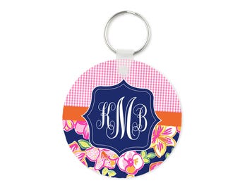 Personalized Keyring - Monogram Keychain - Pink Keychain - Key Fob - Custom Keychains - Personalized Gift - Sweet 16 Gift