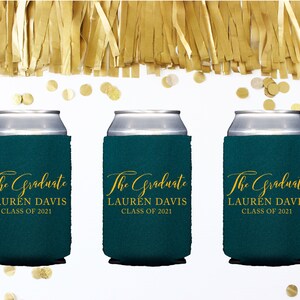 Custom Graduation Can Coolers, Cheers to the Grad, Graduation Party Favor, Beverage Insulator, Graduation
