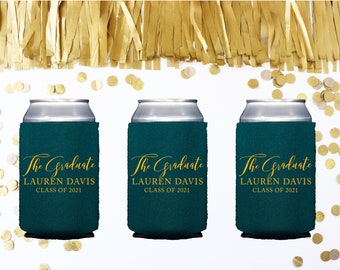 Custom Graduation Can Coolers, Cheers to the Grad, Graduation Party Favor, Beverage Insulator, Graduation