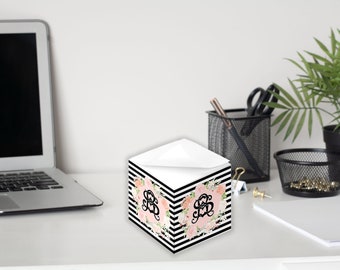 Teacher Gift Note Cubes with Sticky Adhesive 700 Sheets Personalized Monogrammed Thank You Teacher End Of Year Gift Desk Accessories