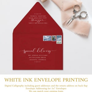 Envelope Address Printing Service - Digital Calligraphy - Color Envelope - Black Ink or White Ink Printing - Wedding Guest Address Printing