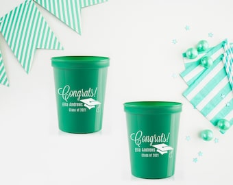 Graduation Party Cups, Class of 2024 Party Favors, Personalized Plastic Stadium Cups, College Graduation Decorations 2024, Custom Cups