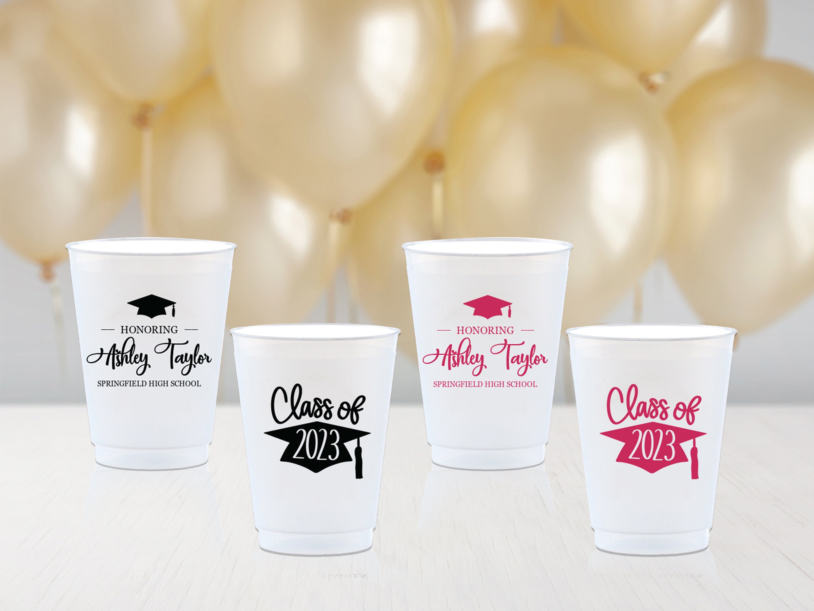 Graduation Party Cups Personalized Plastic Cups Class of 2023