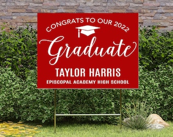 Choose your Color - 2024 Graduation Yard Signs | Lawn Sign for Graduates | Add your Custom Photo Custom Grad Sign | Any color