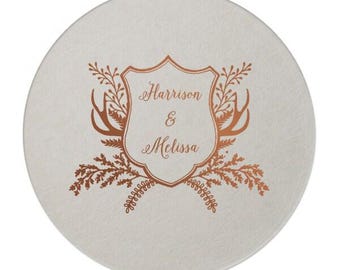 Wedding Coasters, Personalized Coasters, Custom Coaster, Drink Coaster, Bar Coaster, Wedding Favors, Gold Foil Coaster, Name Coaster 290